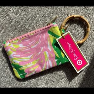 NWT Lilly Pulitzer bamboo zip wristlet